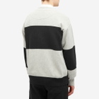 MHL by Margaret Howell Men's Block Stripe Crew Sweat in Grey/Black