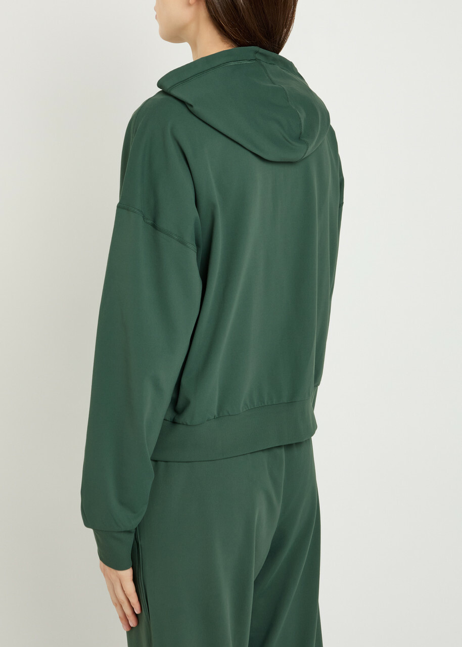 Vuori Halo Modern Hooded Stretch-jersey Sweatshirt Green