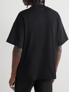 AMI PARIS - Logo-Print Organic Cotton-Jersey T-Shirt - Black