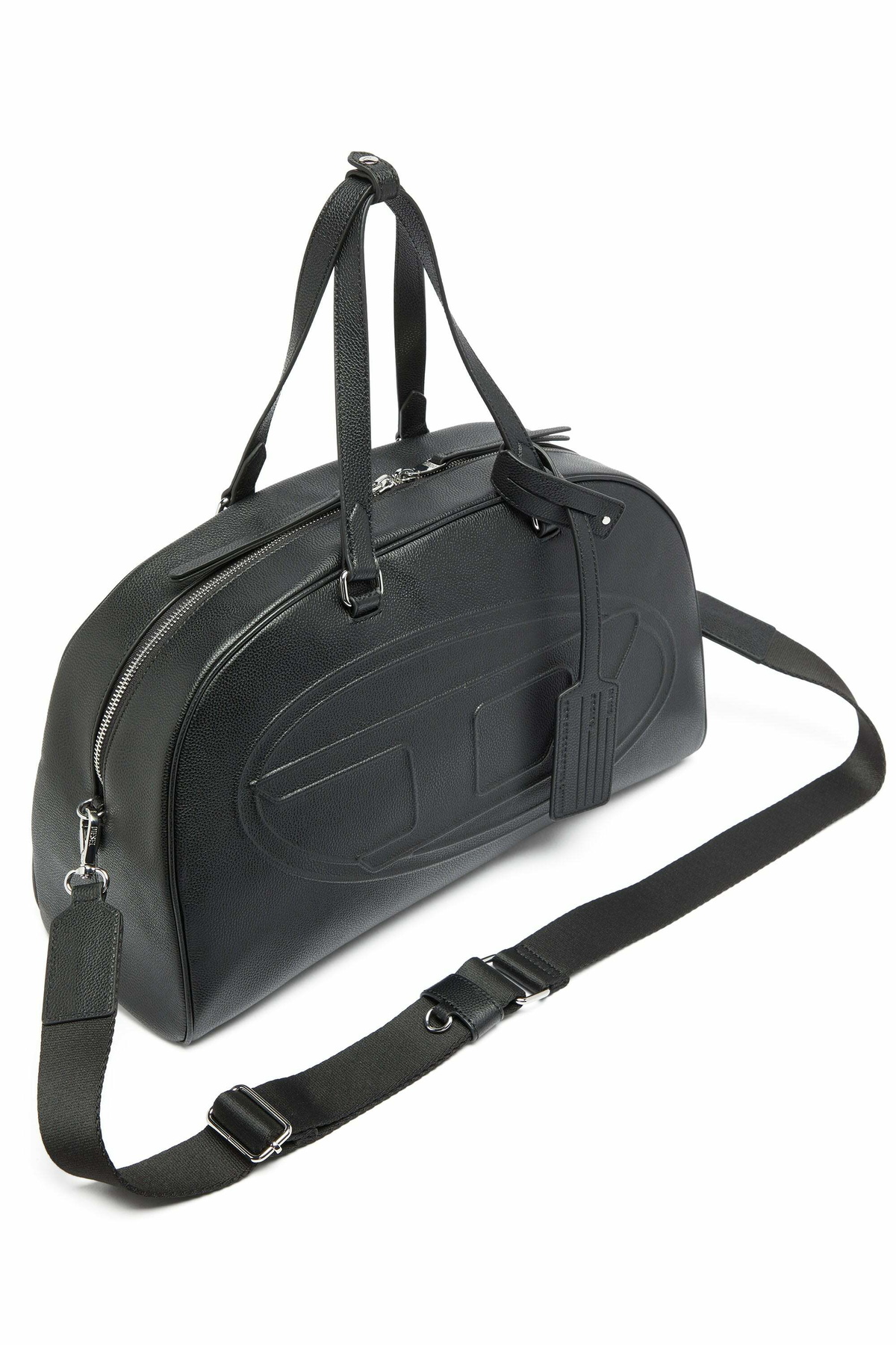 Diesel 1DR Dome - Leather travel bag with Oval D logo - Travel Bags - Unisex - Black