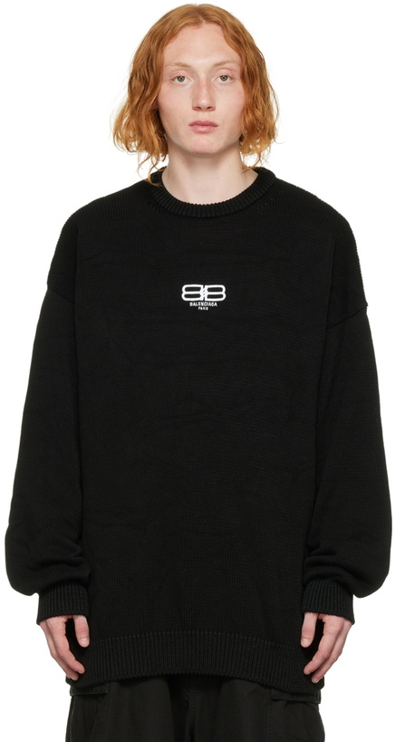 Photo: Balenciaga Black BB Paris Icon Sweater