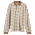Saks Potts Women's Serena Polo Shirt in Brown Shadow Stripe