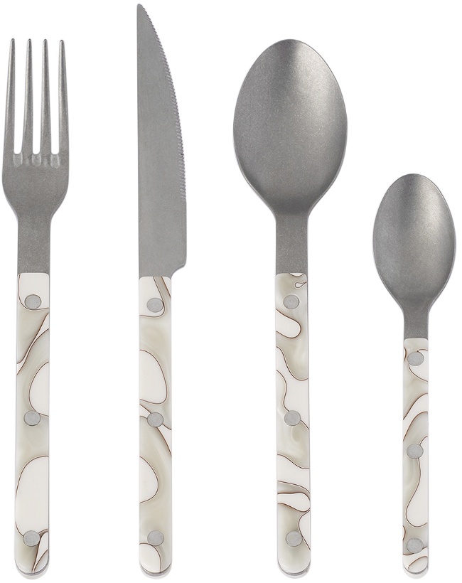 Photo: Sabre Off-White Bistrot Vintage Four-Piece Cutlery Set