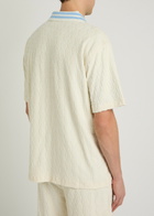 DRÔLE DE Monsieur Monogramme Terry Cotton Shirt Off White