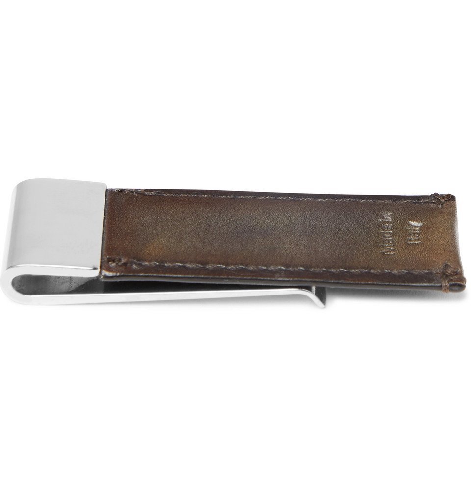 Berluti - Leather and Silver-Tone Money Clip - Brown Berluti