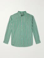 LOEWE - Striped Cotton-Poplin Shirt - Green