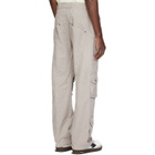 Off-White Gray Garment-Dyed Multi-Pocket Relaxed Cargo Pants