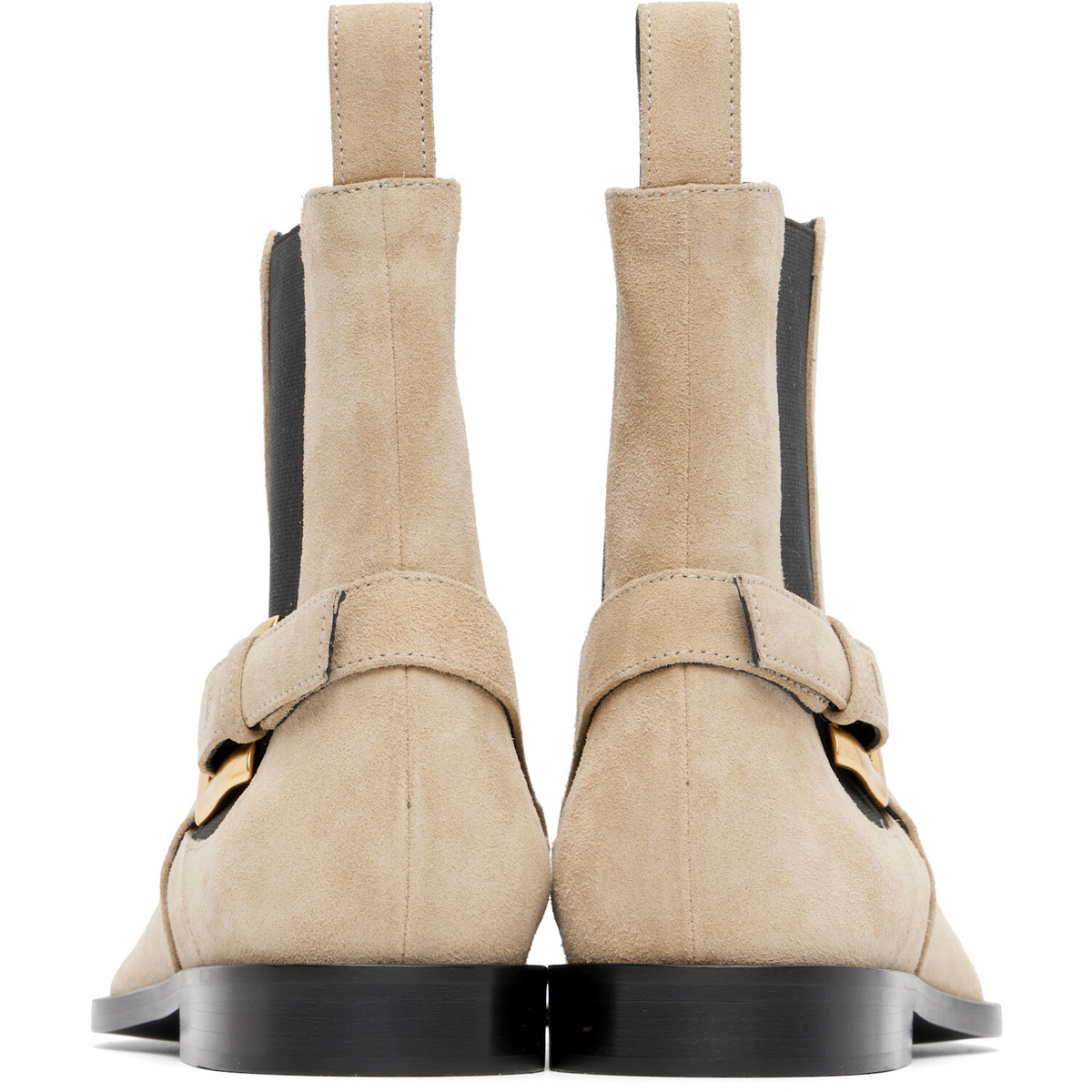 BALMAIN Beige Suede Anthem Chelsea Boots