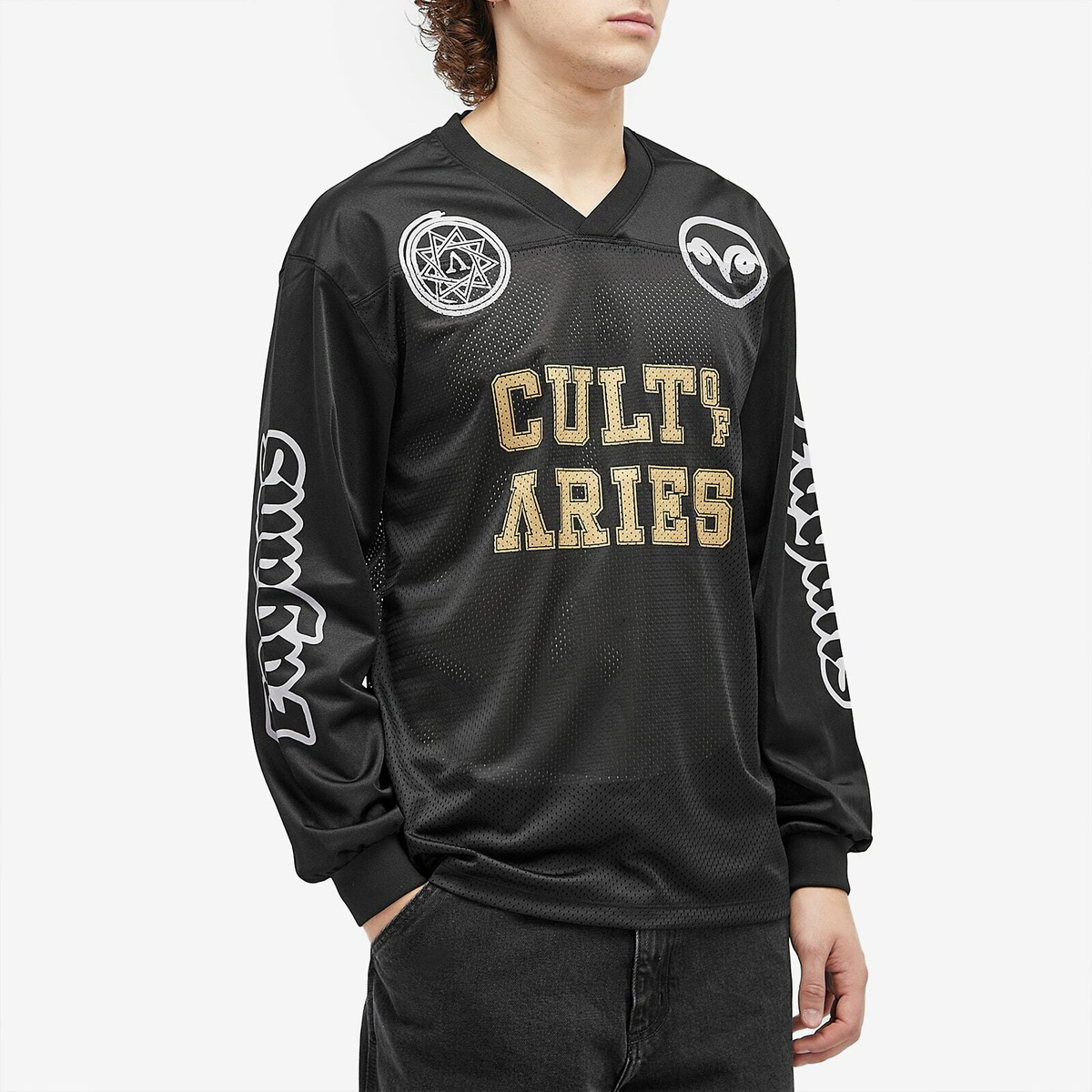 トップス Cult Leader Airtex L/S T CULT of ARIES Cult Leader Airtex LS Tee Black – Aries