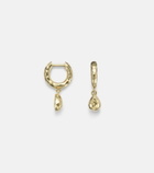 Octavia Elizabeth Hidden Gem 18kt gold huggies with diamonds