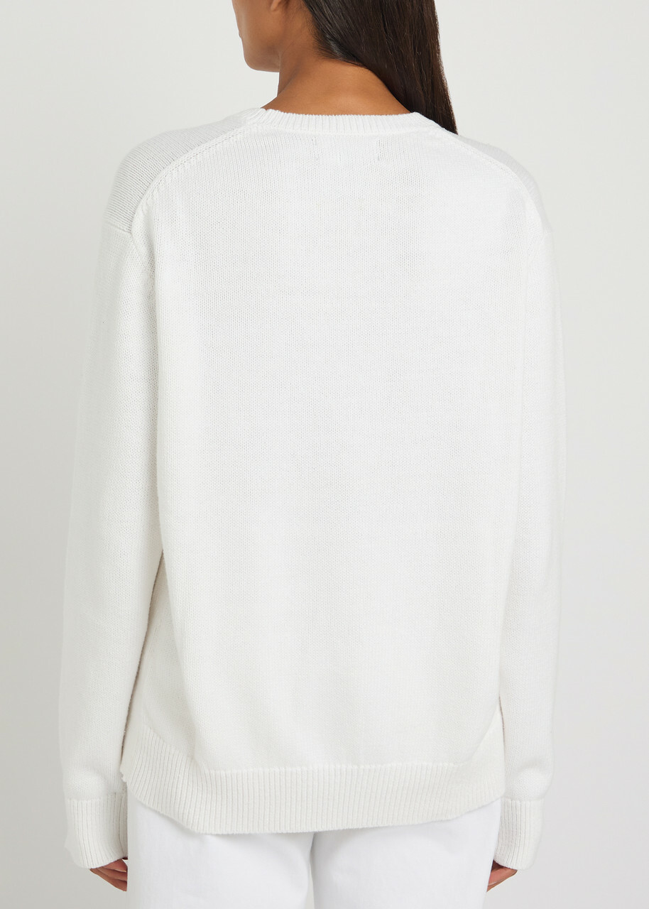 Polo Ralph Lauren Embroidered Cotton Jumper White