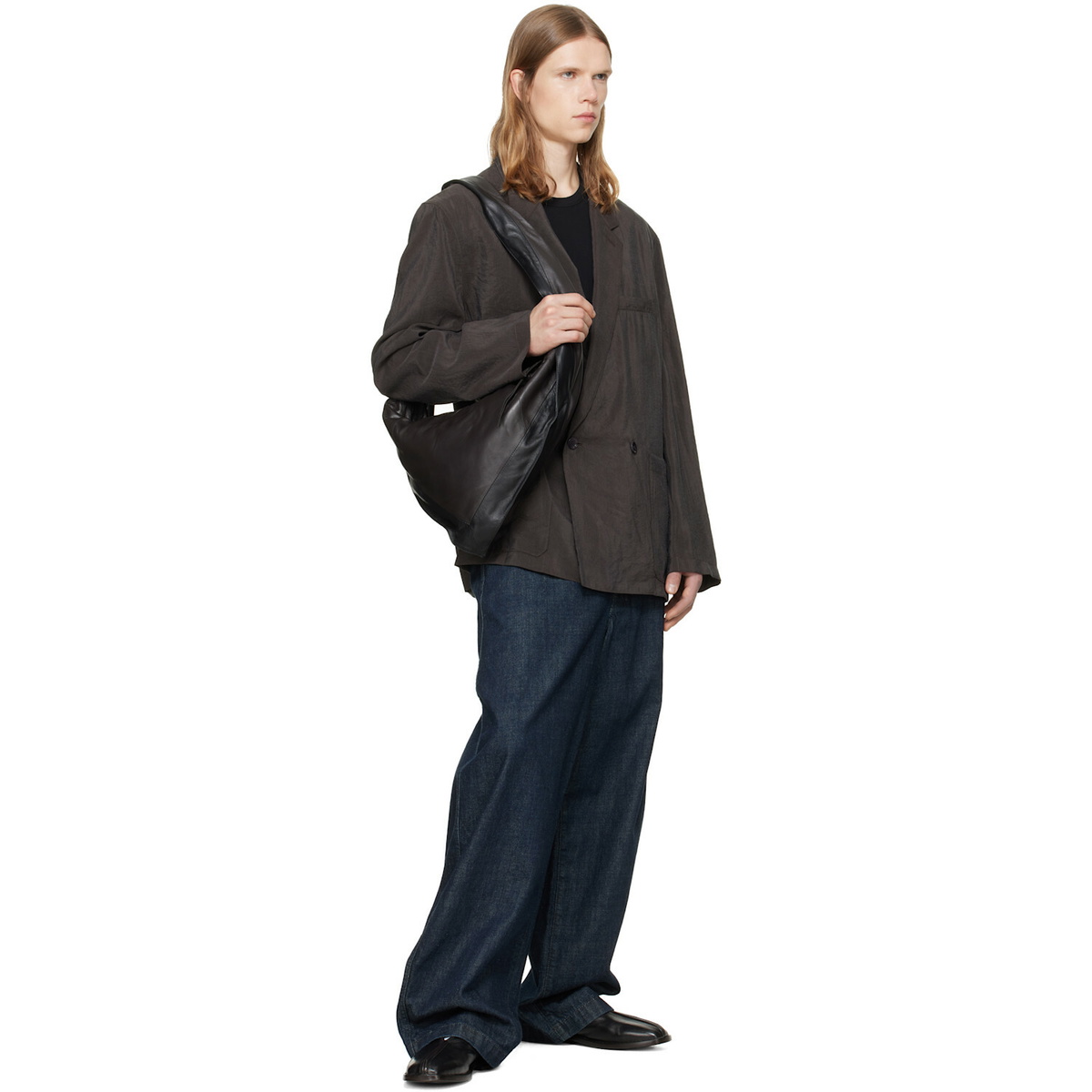 LEMAIRE Brown Soft Double Breasted Blazer