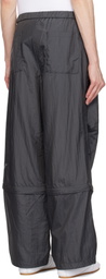International Gallery BEAMS Gray Washed Nylon Separate Track Pants
