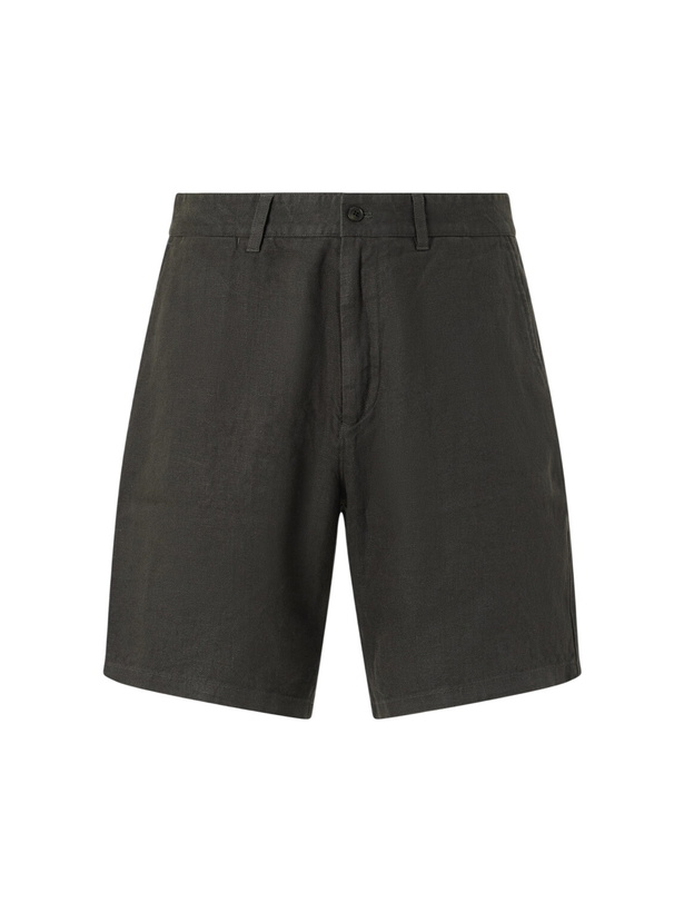 Photo: NN07 - Aden 1454 Straight-Leg Linen Shorts - Green