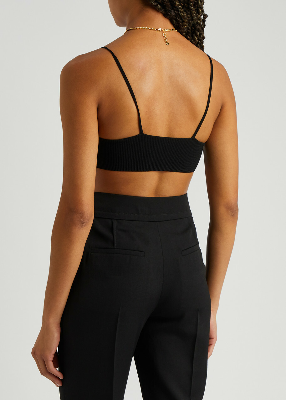 Jacquemus Le Bandeau Pralu Rib-knit bra top Black