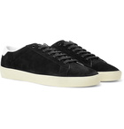 SAINT LAURENT - SL/06 Court Classic Leather-Trimmed Suede Sneakers - Black