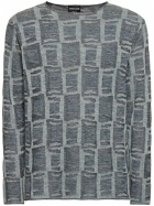 GIORGIO ARMANI Linen Blend Jacquard Sweater