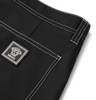 Versace - Contrast-Stitched Wool-Blend Trousers - Black