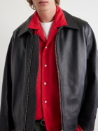 A.PRESSE - Convertible-Collar Silk and Linen-Blend Shirt - Red