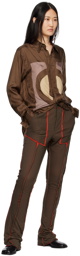 Edward Cuming Brown & Red Raw Edge Lounge Pants