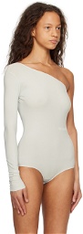MM6 Maison Margiela Gray Single-Shoulder Bodysuit