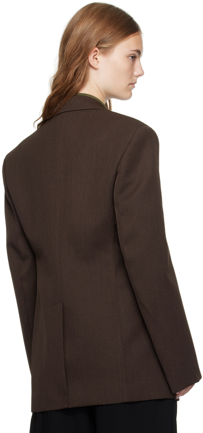 Recto Brown Double-Breasted Blazer