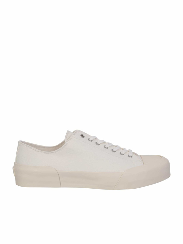 Photo: Jil Sander White Lace-up Low Top Sneakers