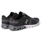 On - Cloudflow Rubber-Trimmed Mesh and Shell Running Sneakers - Black