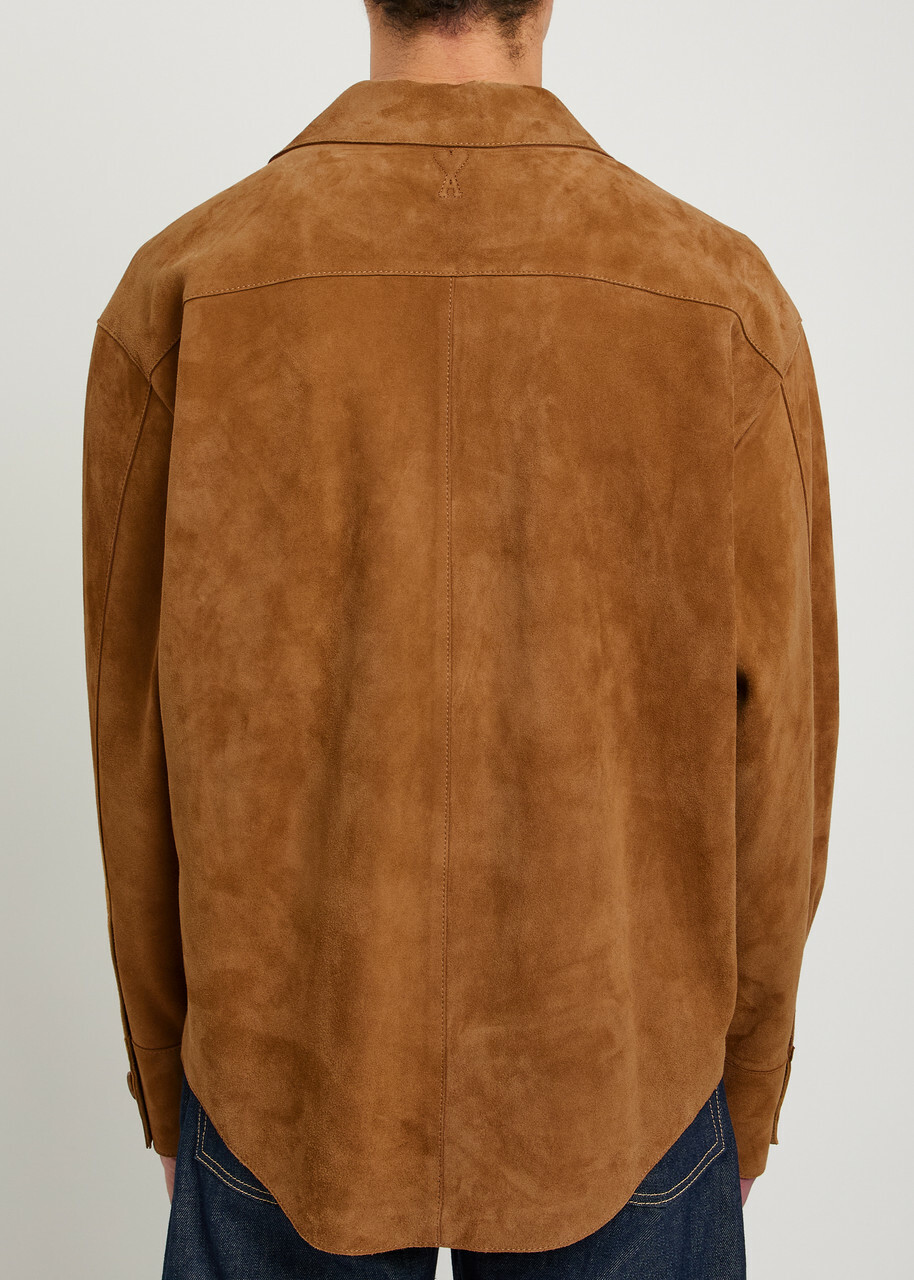 Ami Paris Suede Overshirt Brown