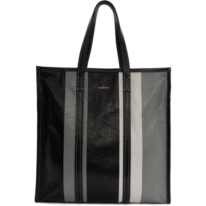 Photo: Balenciaga Black and Grey Medium Bazar Shopper Tote