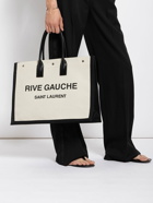 SAINT LAURENT - Rive Gauche Canvas & Leather Bag