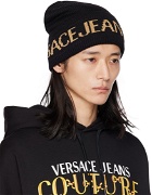 Versace Jeans Couture Black Jacquard Beanie