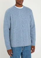 Wax London Hyatt Cable-knit Jumper Blue