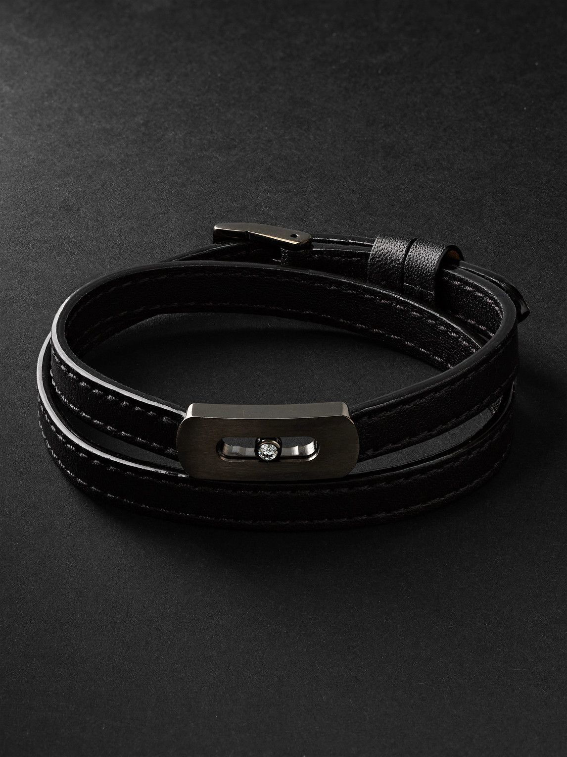 Razor Blade Black Leather Bracelet – I Want It Black