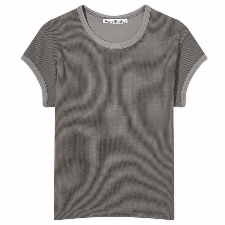 Photo: Acne Studios Women's Emrie U Vintage Wash Fitted T-Shirt in Faded Black