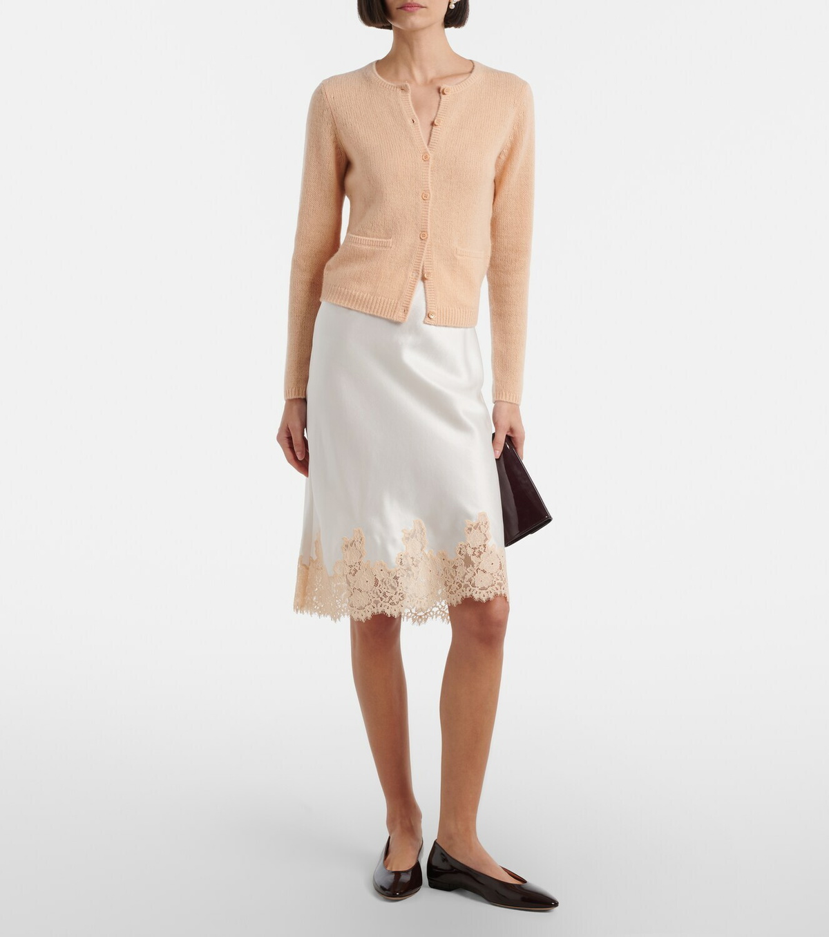 Dôen Elowette lace-trimmed silk longuette