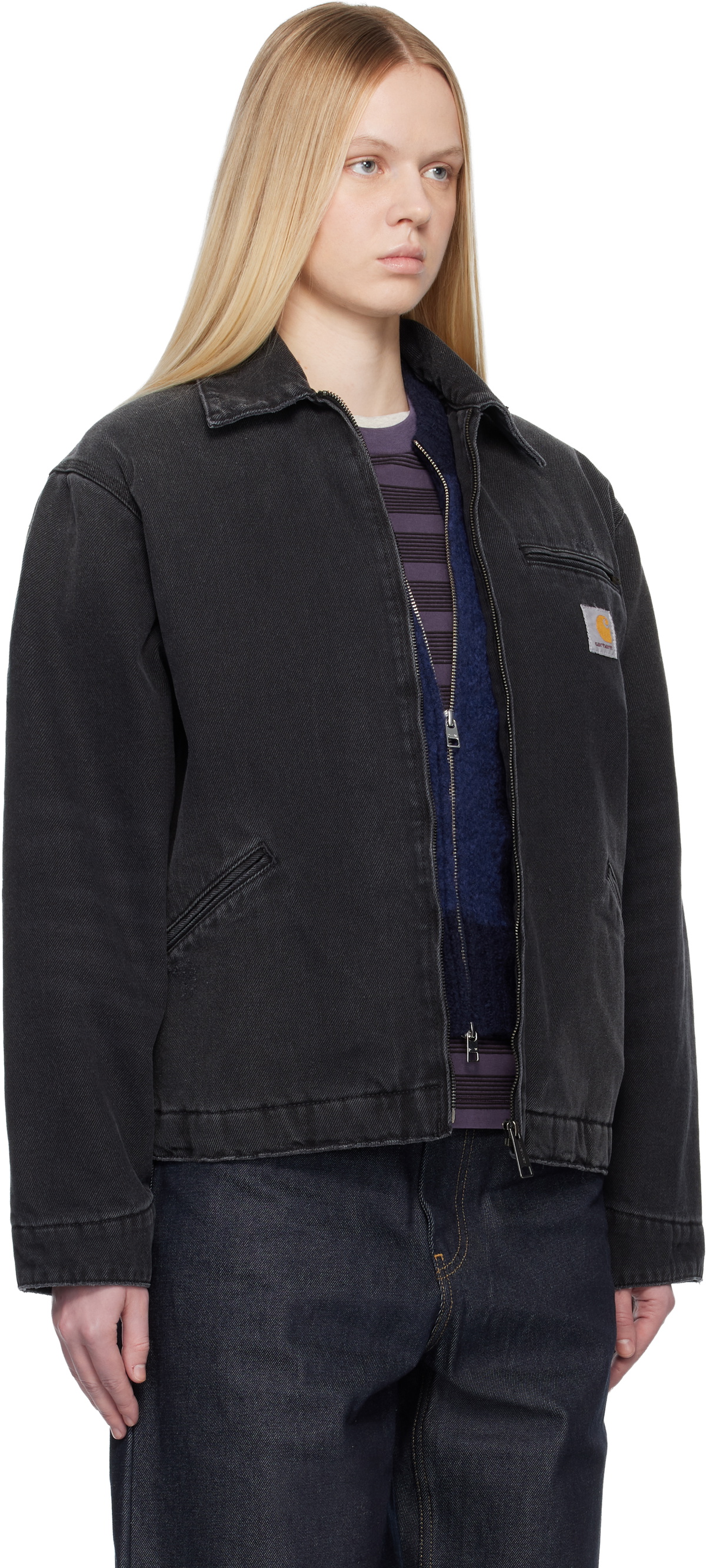 Carhartt Work In Progress Black OG Detroit Denim Jacket