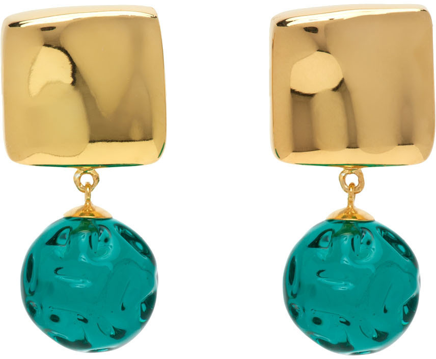 AGMES Gold & Green Anthony Bianco Edition Lea Earrings