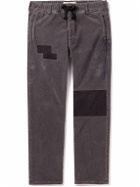 Remi Relief - Straight-Leg Panelled Cotton-Blend Corduroy Drawstring Trousers - Gray