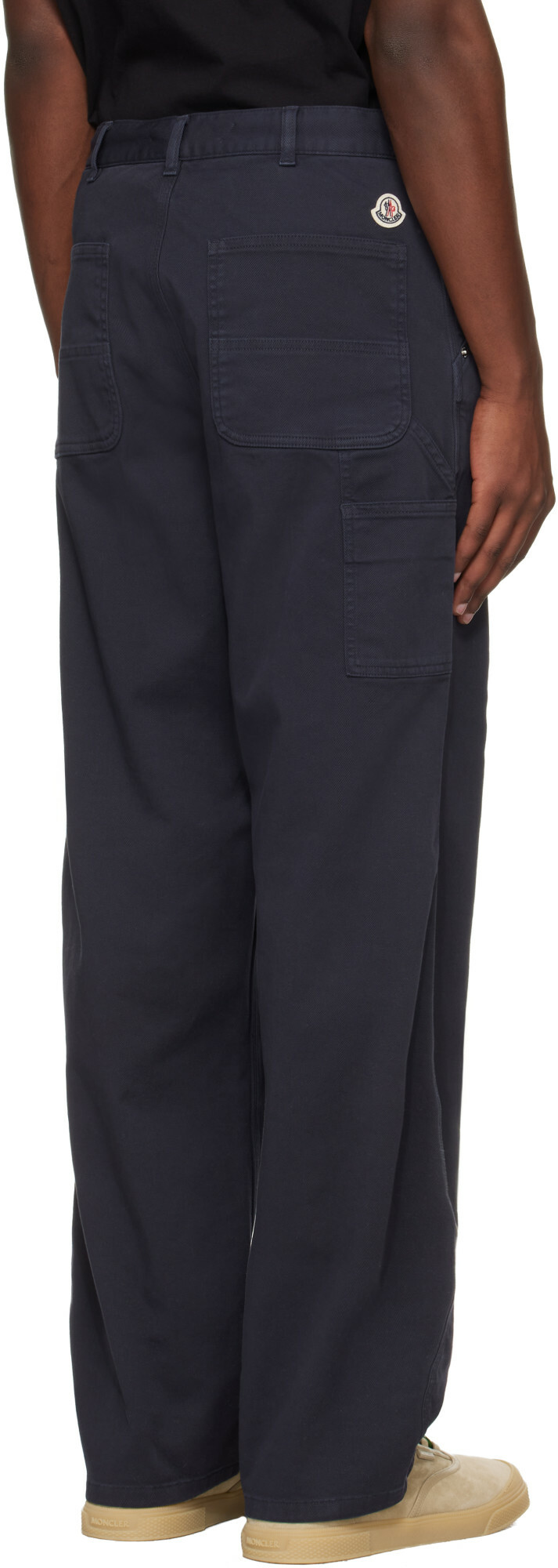 Moncler Navy Cotton Blend Gabardine Cargo Pants