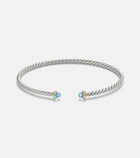 David Yurman Micro Cable Flex® sterling silver and 14kt gold cuff bracelet with topaz