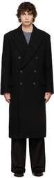 Recto Black Heavy Wool Coat