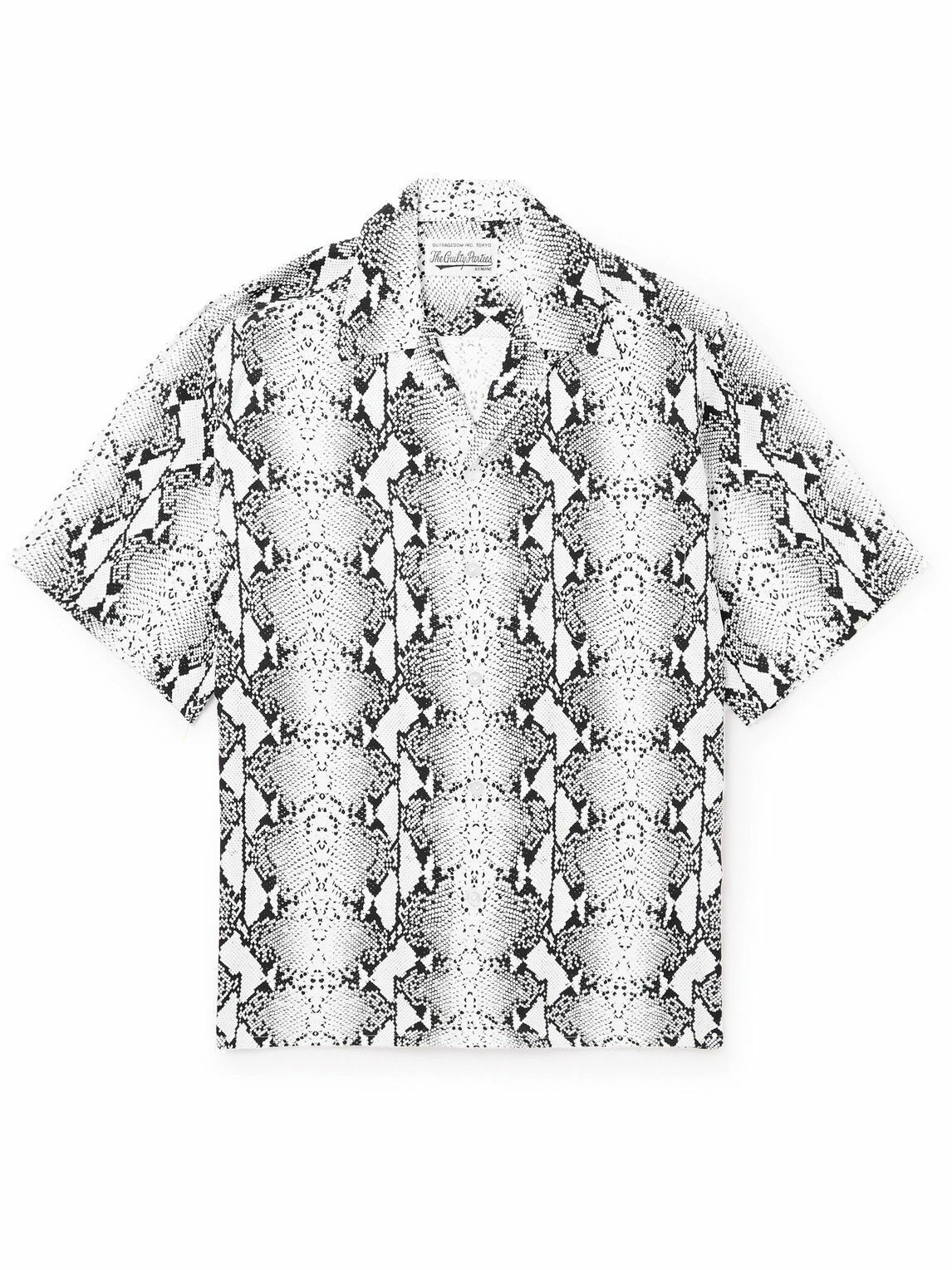 Wacko Maria - Camp-Collar Printed Satin Shirt - White Wacko Maria