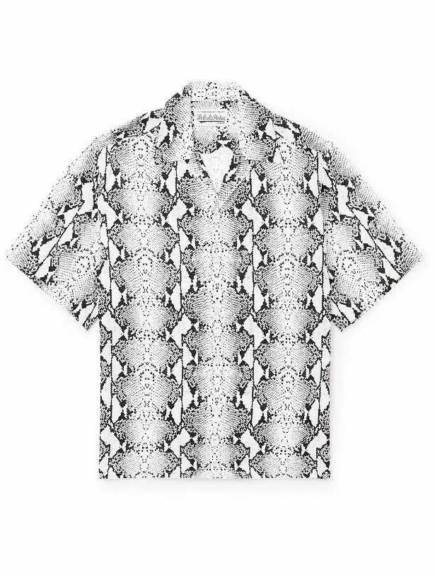 Photo: Wacko Maria - Camp-Collar Printed Satin Shirt - White