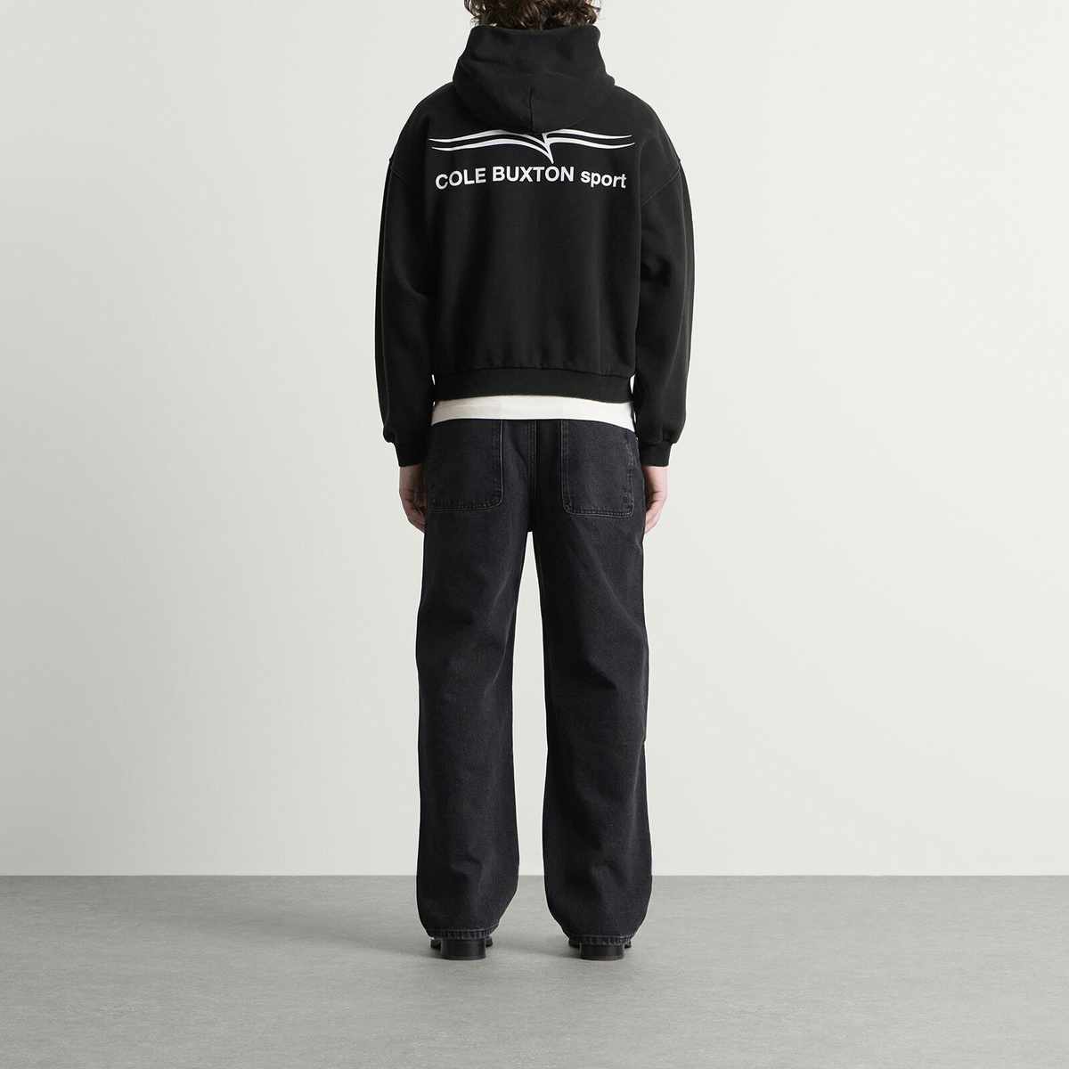 Cole Buxton Men's Sport Zipped Hoodie in Vintage Black