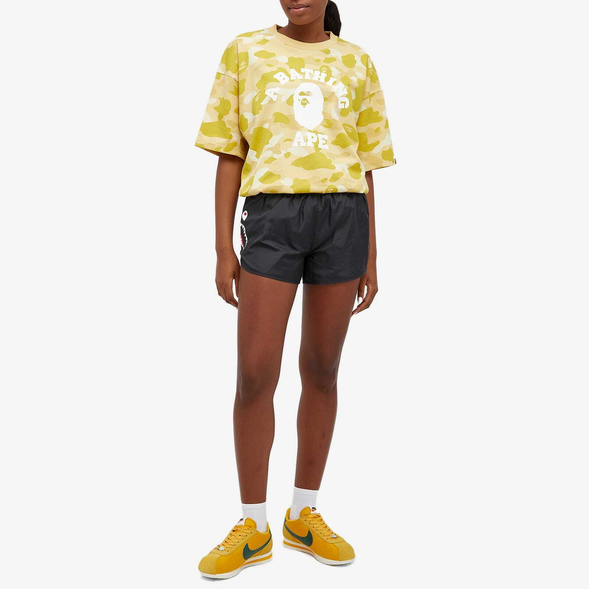 A Bathing Ape Women's Color Camo College T-Shirt Relax in Yellow