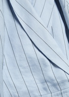 Rebecca Vallance Effie Pinstripe Belted Linen-blend Midi Dress Light Blue