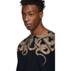 Marcelo Burlon County of Milan Black and Gold Snakes T-Shirt