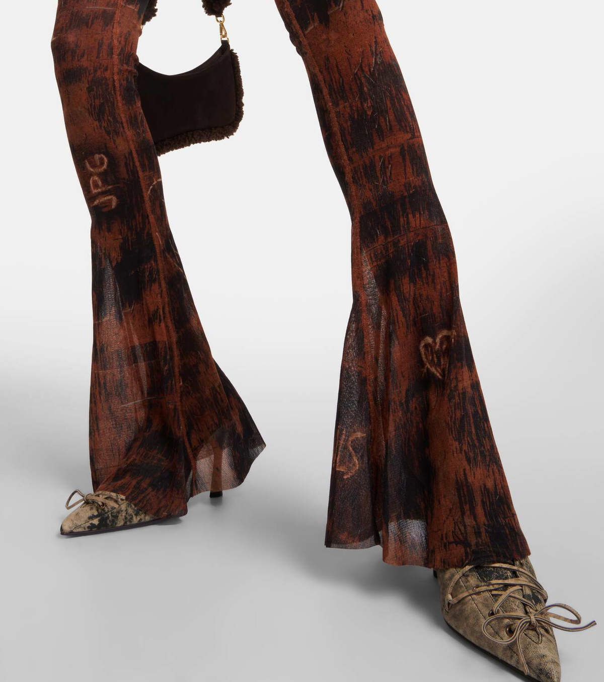 Jean Paul Gaultier x KNWLS printed jersey flared leggings