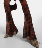 Jean Paul Gaultier x KNWLS printed jersey flared leggings
